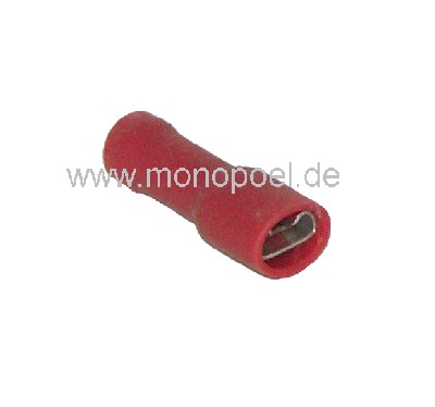 female spade insulated, 4.8 x 0.8 mm, red