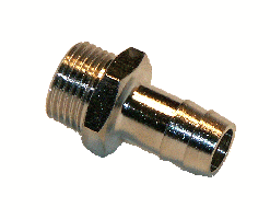 hose connector, nickel-plated brass, 3/8 inch  x 12