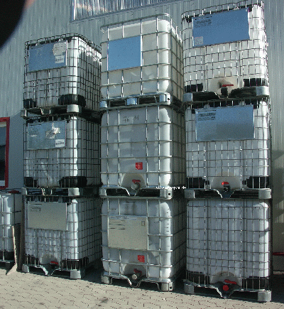 IBC-Container, 1000 l, gebraucht, schwarz