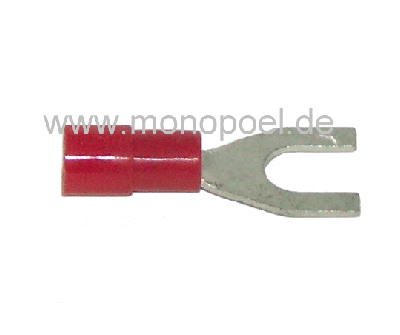 fork cable lug, insulated, M4, red