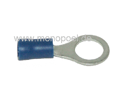 ring cable lug, insulated, M6, blue