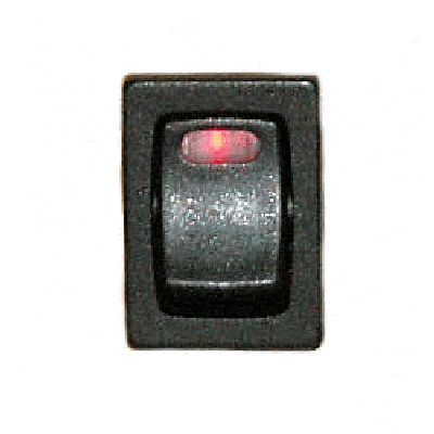 rocker switch, 12 V, 16 A, with LED red
