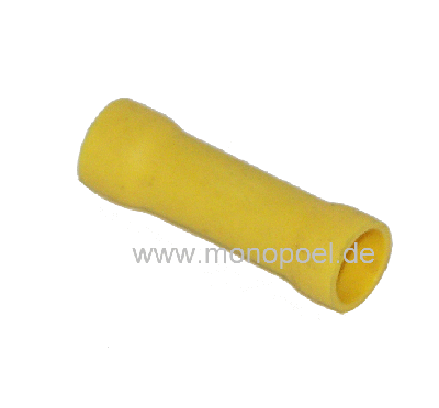 butt connector, insulated, yellow