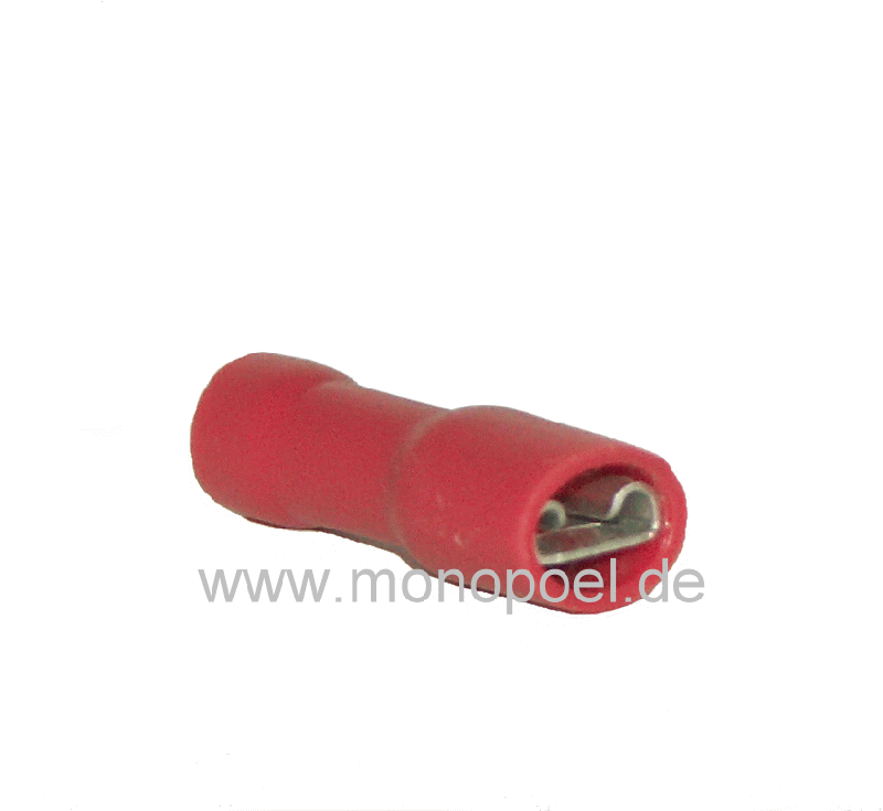 female spade insulated, 4.8 x 0.5 mm, red