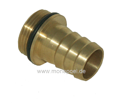 threaded nozzle, brass, 3/4 inch x 19 mm nozzle