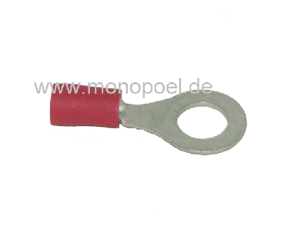 ring cable lug, insulated, M6, red