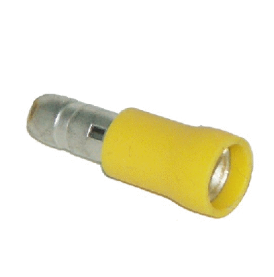 Rundstecker, halbisoliert, Stecker 5 mm, gelb