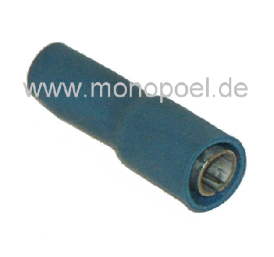round socket, insulated, plug 5 mm, blue
