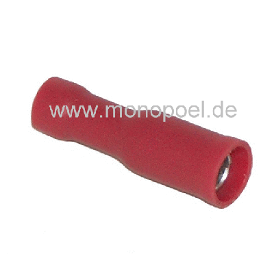 round socket, insulated, plug 4 mm, red