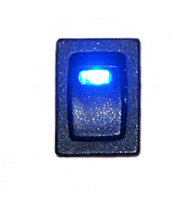 rocker switch, 24 V, 16 A, with LED blue